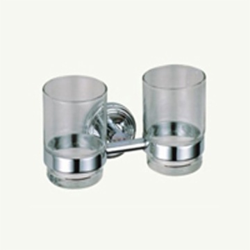 DOUBLE TUMBLER HOLDER WITH GLASS