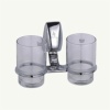 DOUBLE TUMBLER HOLDER WITH GLASS