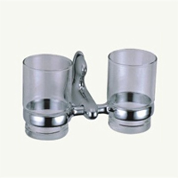 DOUBLE TUMBLER HOLDER WITH GLASS